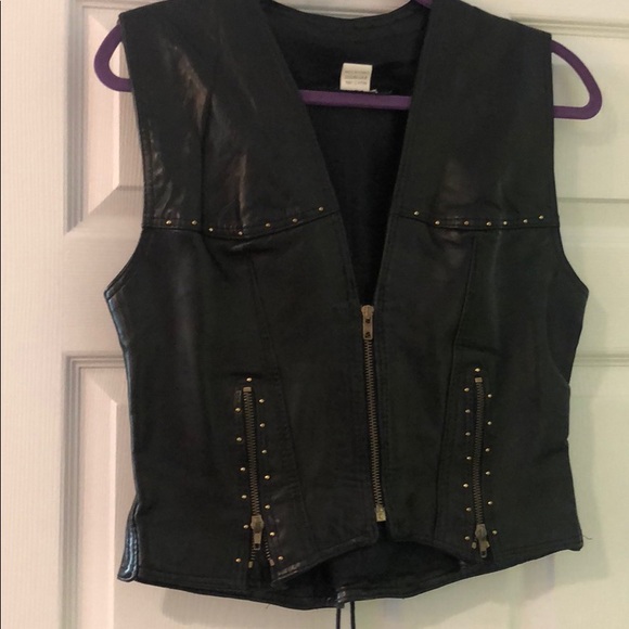 Leather motorcycle vest - Picture 3 of 3